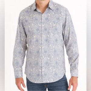 Construct Modern Fit Hybrid Shirt XXL | Blue Paisley | Cotton Blend
